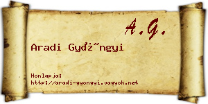 Aradi Gyöngyi névjegykártya